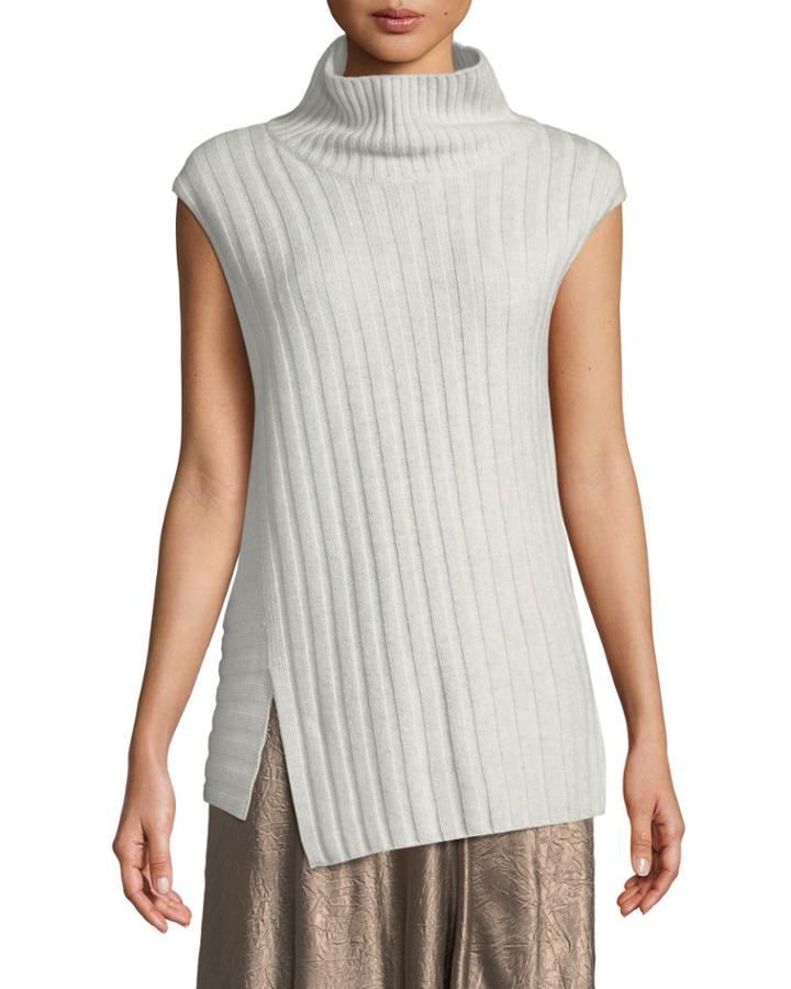 Mixed-rib Wool-cashmere Turtleneck