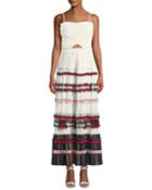 Pleated Ruffle Cami Maxi Dress Gown