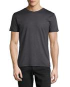 Silk-cotton Crewneck Tee, Charcoal