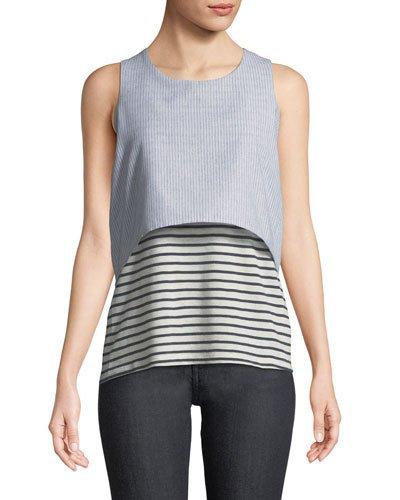 Mixed-media Layered Sleeveless