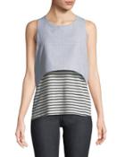 Mixed-media Layered Sleeveless