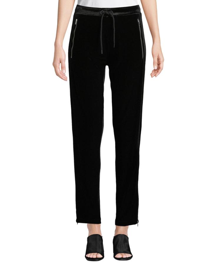 Velvet Drawstring Track Pants