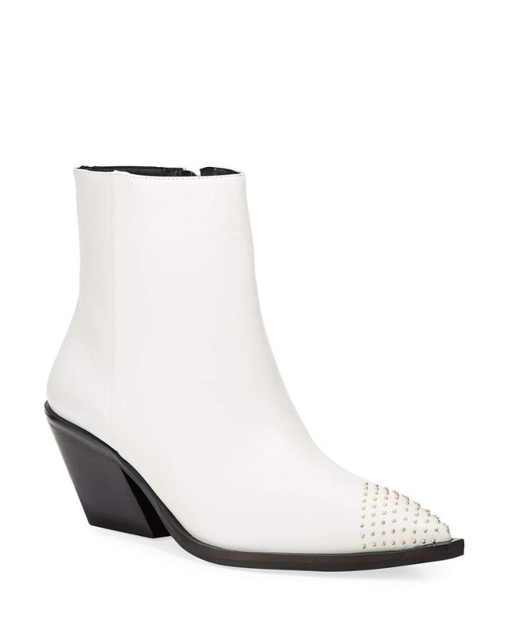 Viola Studded Leather Western Booties