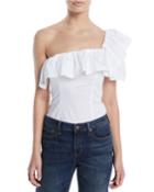 One-shoulder Ruffle Bodysuit