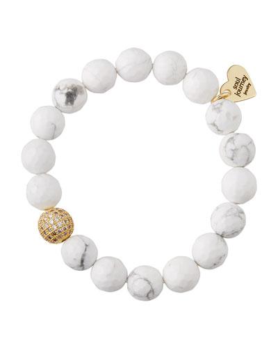 White Howlite Beaded Stretch Bracelet