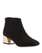 Hayden Suede Mirrored-heel Booties