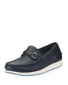 Slip-on Calf Leather Driver, Blue
