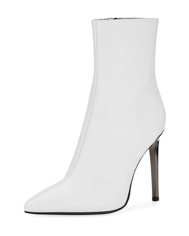 Wes Leather Point-toe Booties