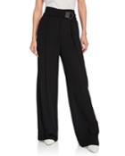 Monili-tabbed Wide-leg Silk Evening Pants