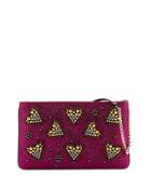 Loubiposh Valentine Beaded Clutch Bag, Pink