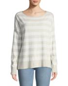 Drop-shoulder Striped Pullover Tee