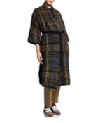 Sequin Mohair Plaid Coat