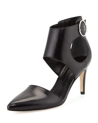 Season Leather Pointed-toe Pump, Black