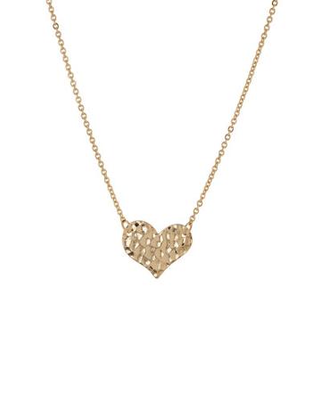 Hammered Lucky Sweetheart Pendant Necklace