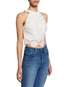 Full Bloom Floral Lace-up Crop Top