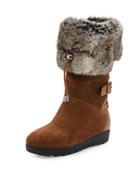 Westley Faux-fur Trimmed Bootie, Chestnut