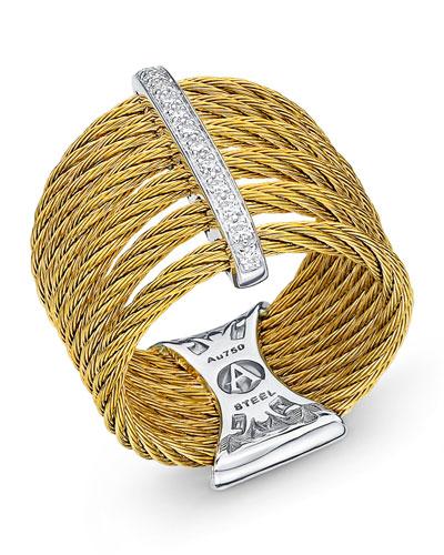 Split Linear Diamond Pav&eacute; Ring,