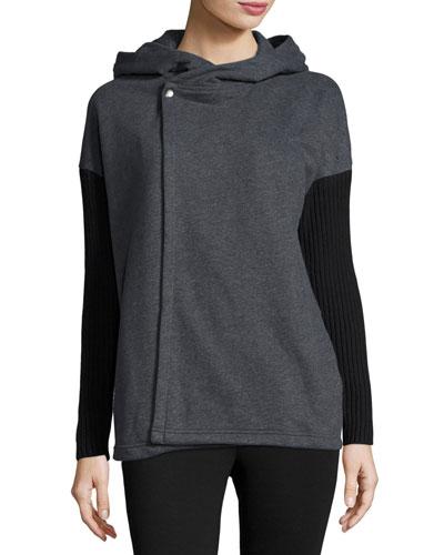 Colorblock Long-sleeve Jacket, Gray