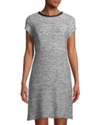 Tweed Short Sleeve A-line Dress