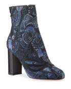 Embroidered Butterfly Side-zip Booties