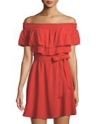 Suntime Off-the-shoulder Ruffled Dress