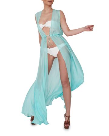 Fluorite Silk Chiffon Coverup