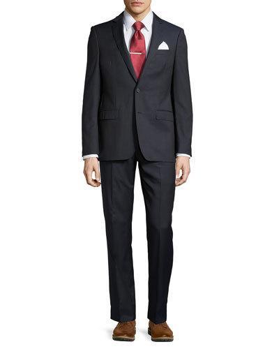 Slim-fit Textured-weave Two-button Two-piece