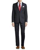 Slim-fit Textured-weave Two-button Two-piece