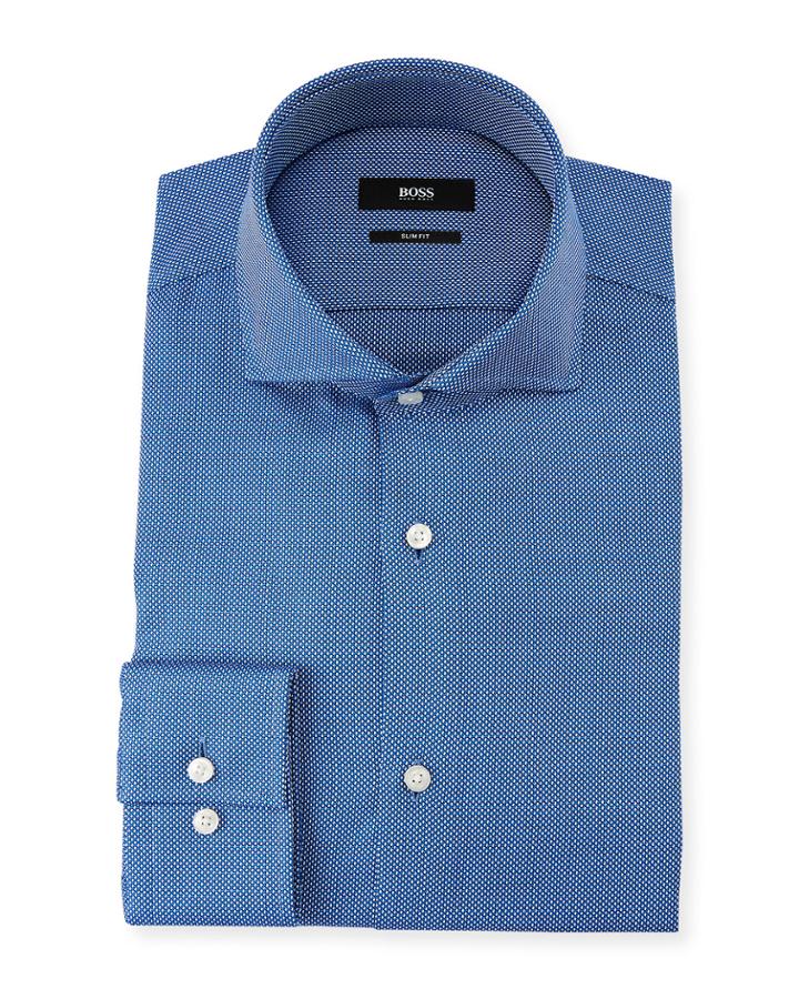 Men's Slim Fit Small Dots Dress