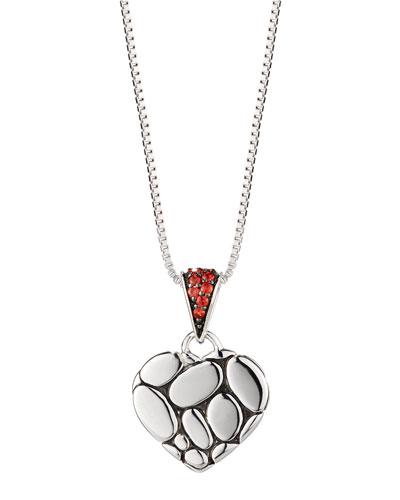 Kali Lava Heart Pendant Necklace W/ Red