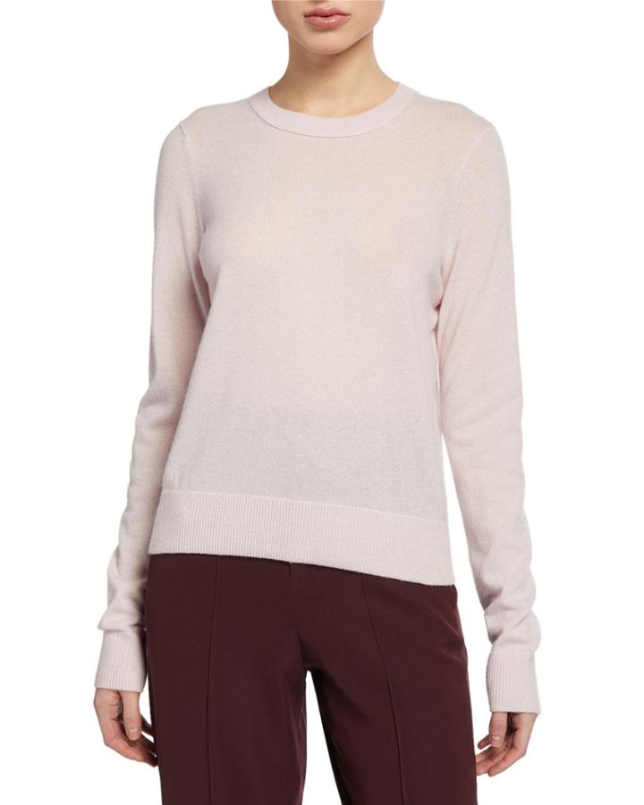 Cashmere Crewneck Long-sleeve Top