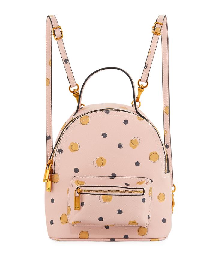 Dotted Faux-saffiano Backpack Bag