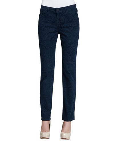 Sheri Cheetah-print Skinny Pants, Blue