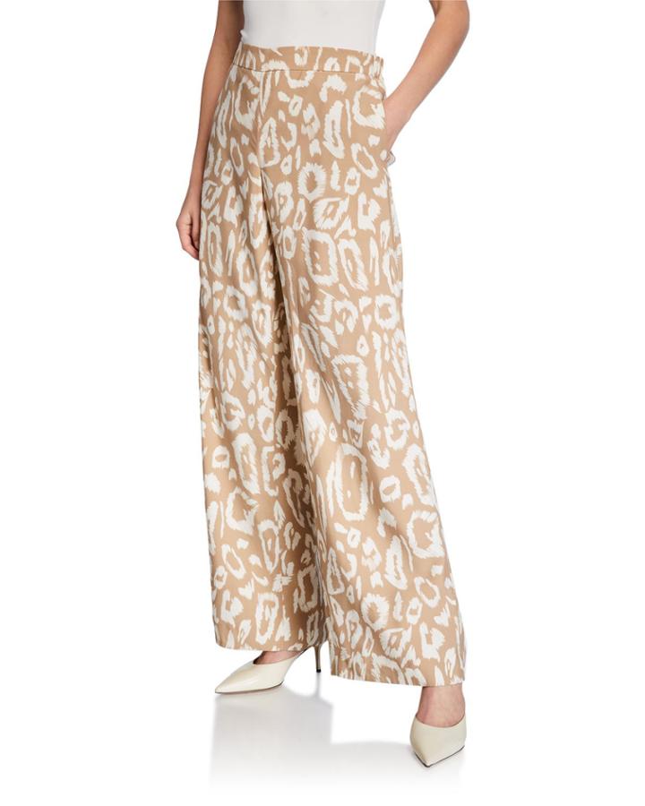 Riverside Painted Leopard Drape Cloth Ankle Pants