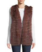 Luxury Cashmere Vest W/ Fox Fur Collar