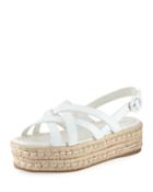 Crisscross Leather Platform Espadrille