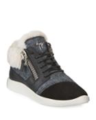 Faux-fur High-top Trainer