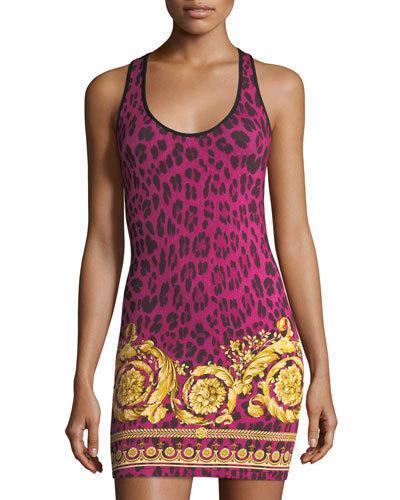Leopard-print Racerback Dress