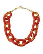 Coral Enamel & Gold-plated
