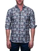 Men's Fibonacci Shaped Sport Shirt - Dog & Cat Gray