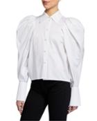 Brianne Puff-sleeve Button-front