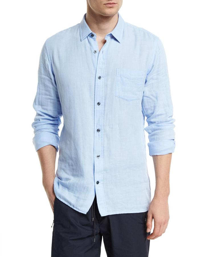 Double-face Square-hem Sport Shirt,