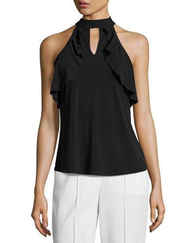 Cascade-ruffle Halter Top