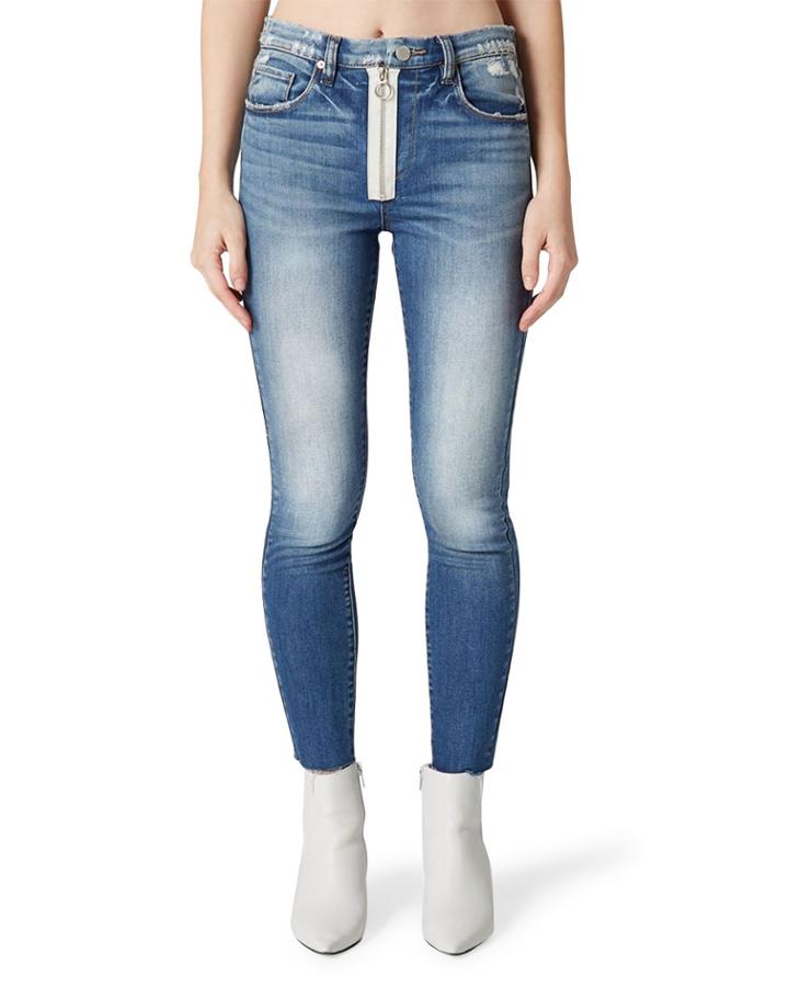 High-rise O-ring Distressed Cropped