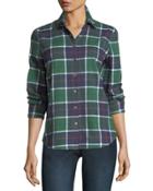 Cotton Plaid Button-front