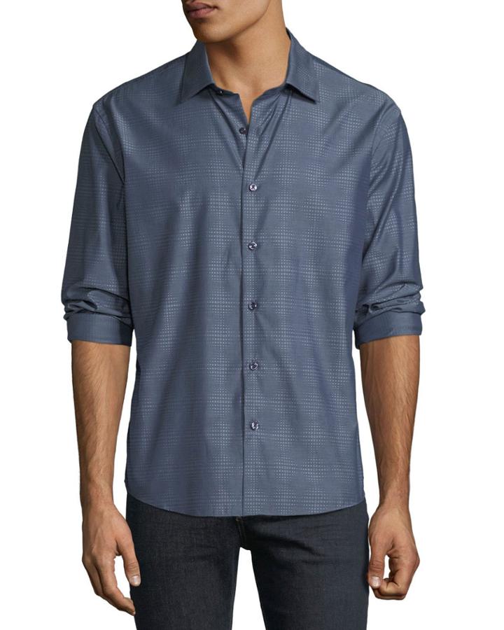 Men's Slim-fit Chambray Jacquard