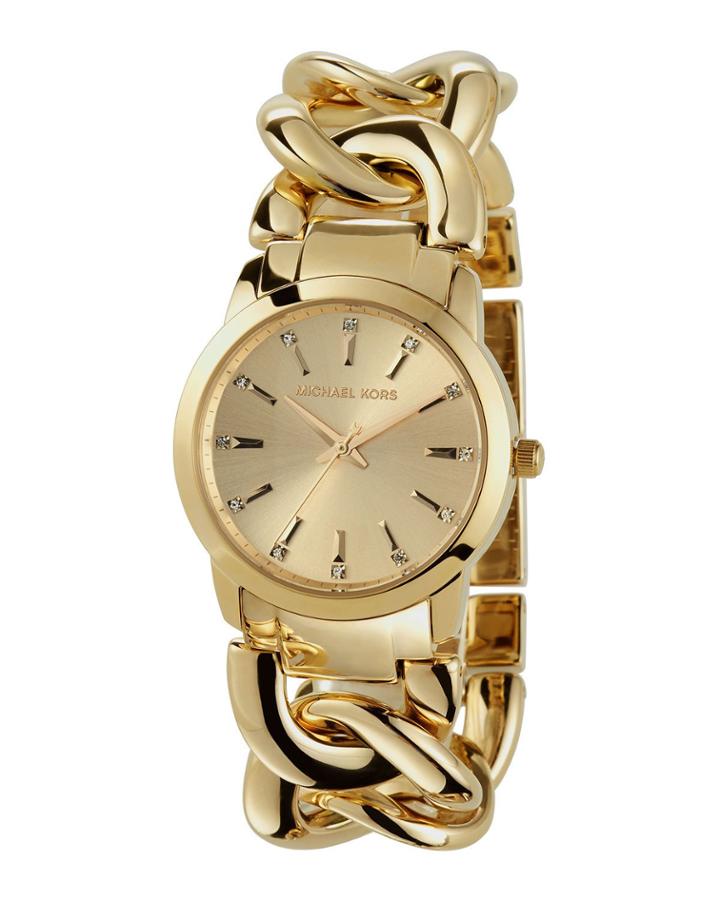 35mm Elena Chain Bracelet Watch, Golden