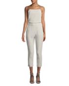 Square-neck Cropped Cady Jumpsuit