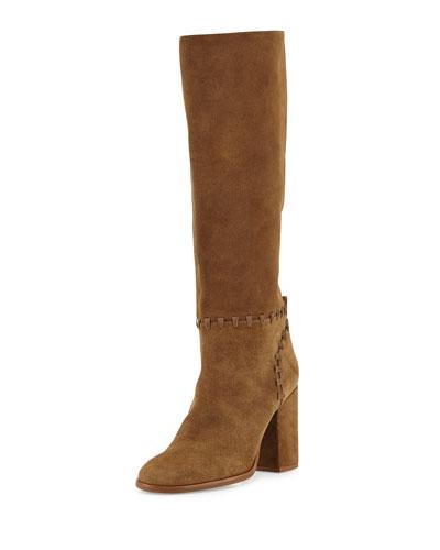 Contraire Suede 90mm Knee Boot, River Rock