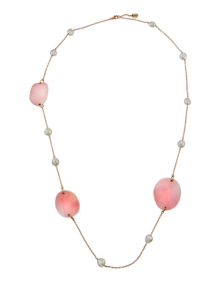 18k Pearl & Triple-disc Necklace
